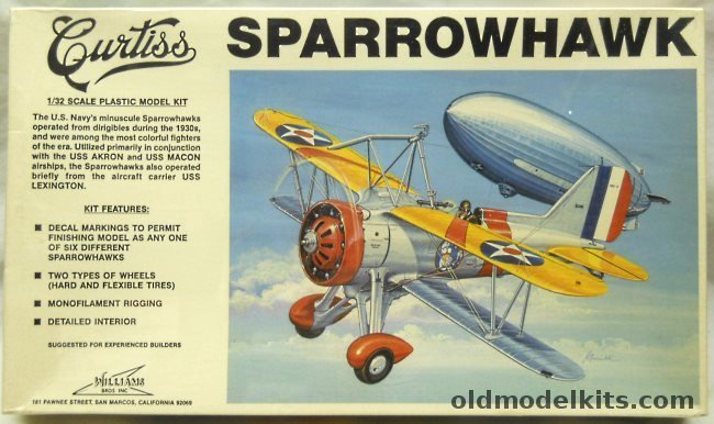 Williams Brothers 1/32 Curtiss F9C Sparrowhawk From USS Akron or Macon, 32-F9C plastic model kit